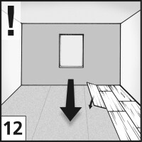 Piktogramm - Laminat verlegen, Längsrichtung zur Hauptlichtquelle