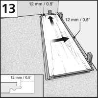 Piktogramm - Laminat verlegen, erste Paneele verlegen