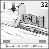 Piktogramm - Am Ende des Laminat-Verlegens Sockelleisten installieren